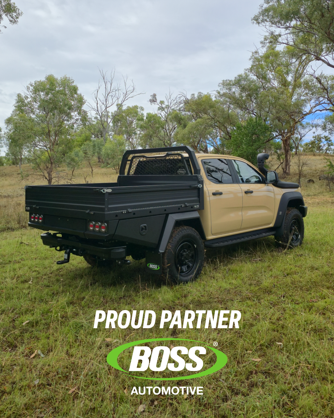 Ute with Boss Automotive tray in the bush